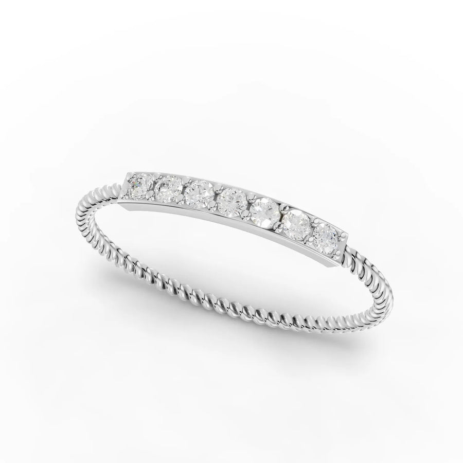 White gold twisted band design profile