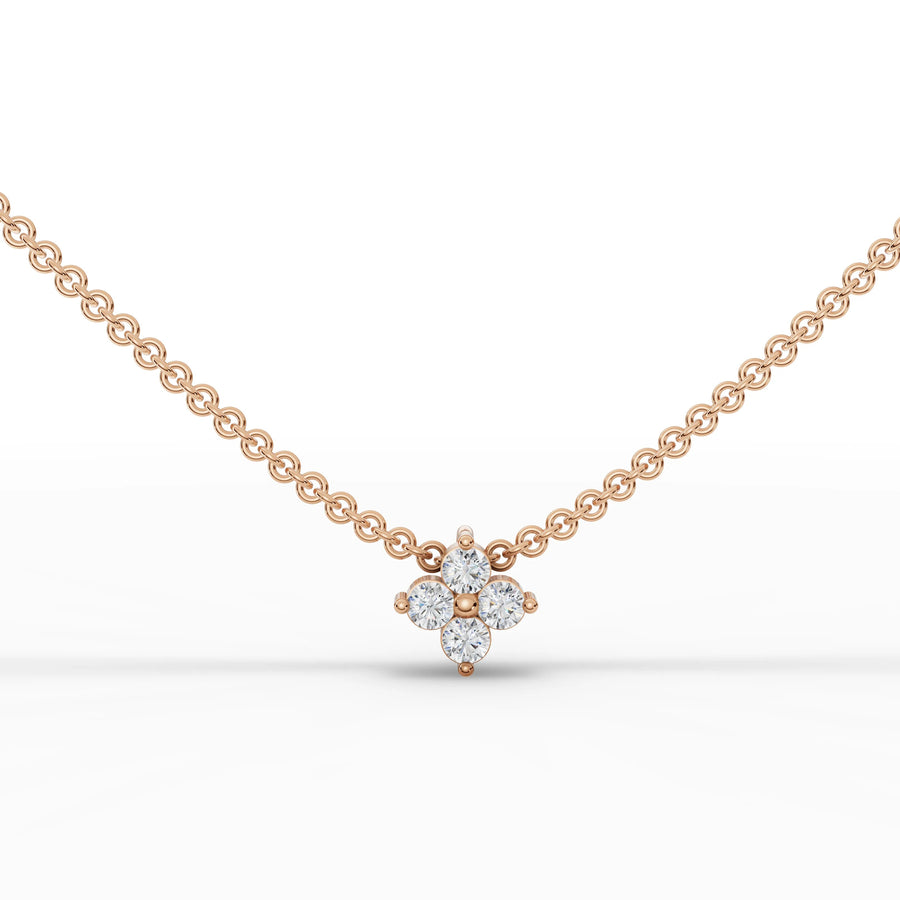 Rose gold four-diamond pendant