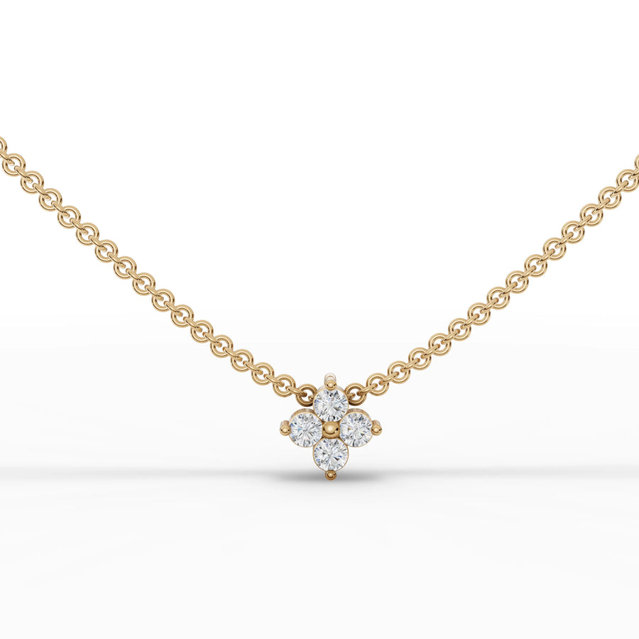 Yellow gold floral cluster pendant