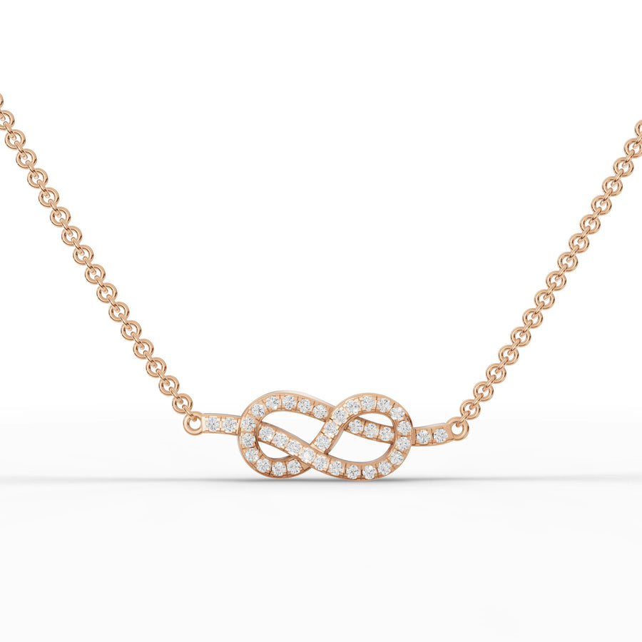Rose gold infinity heart pendant