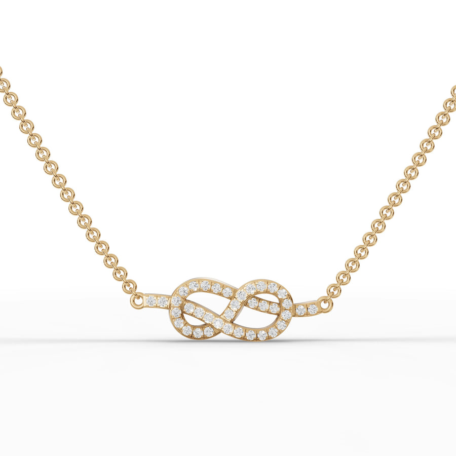 Yellow gold heart infinity pendant