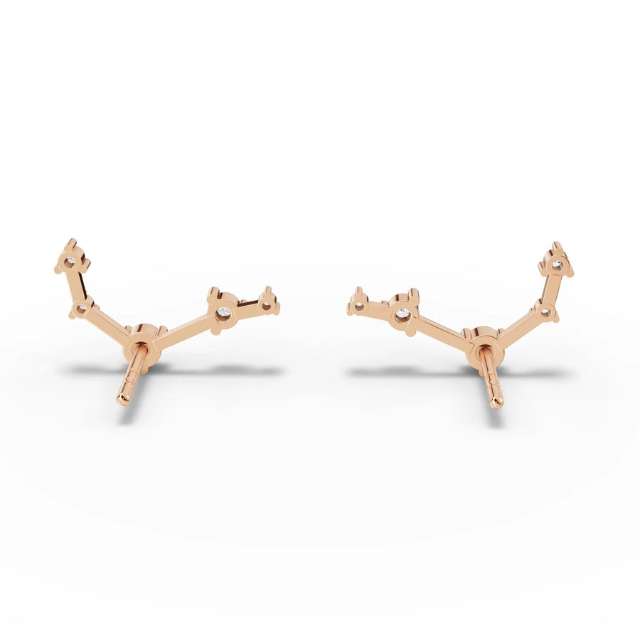 Yellow gold zodiac earring profile