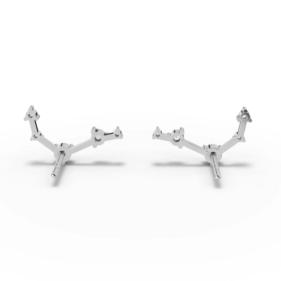 White gold constellation earring profile