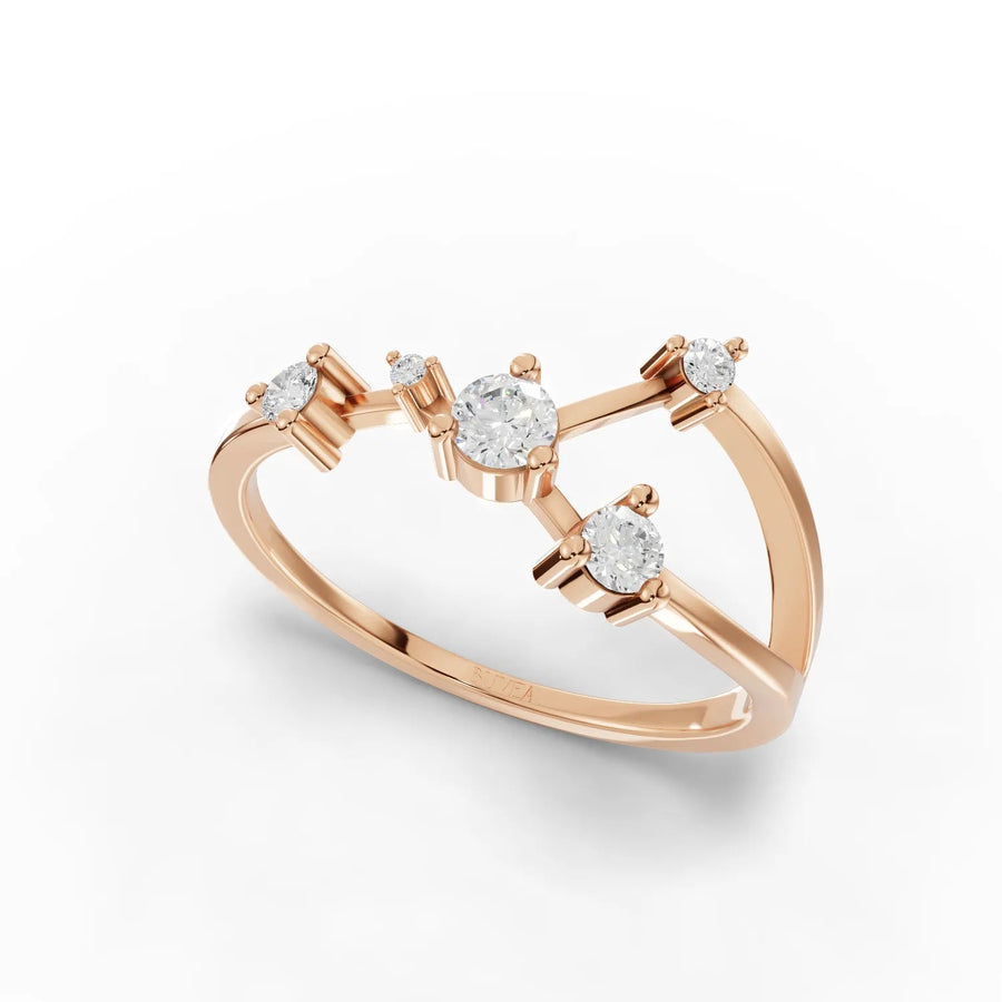 Rose gold constellation ring side angle