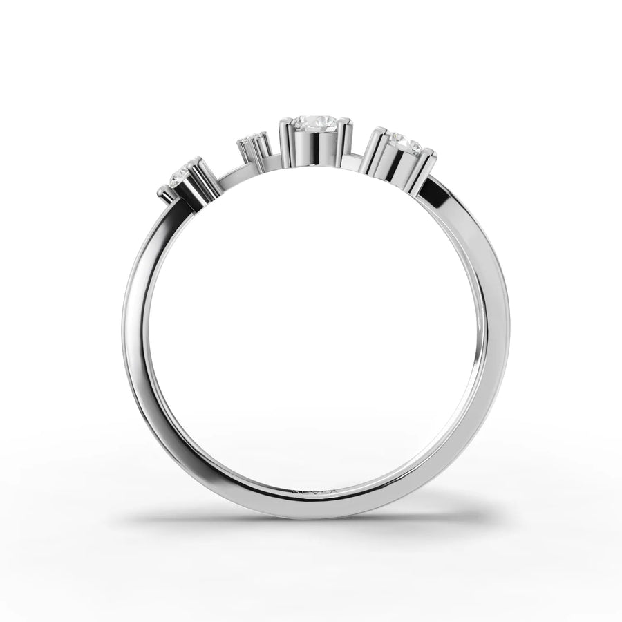 Close-up of constellation diamonds white gold