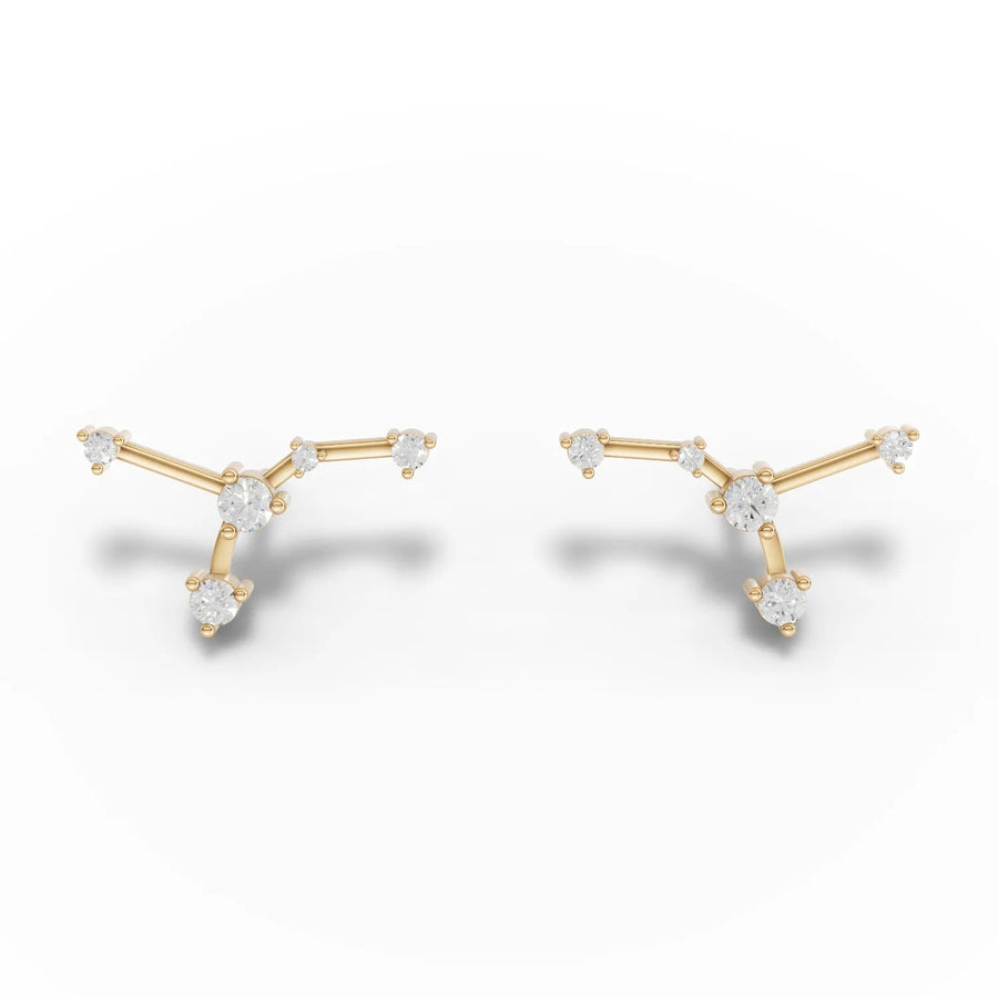 Yellow gold constellation earrings profile