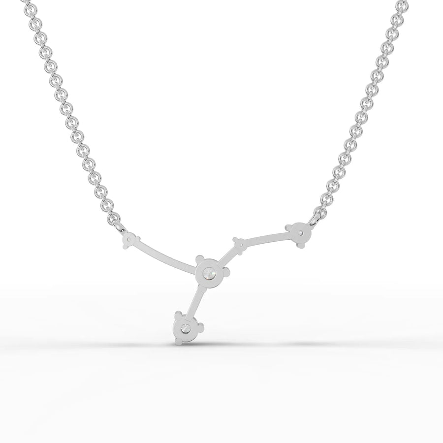 White gold constellation pendant angle