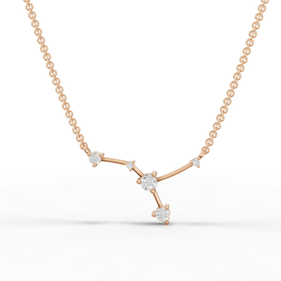 Cancer constellation pendant rose gold front view