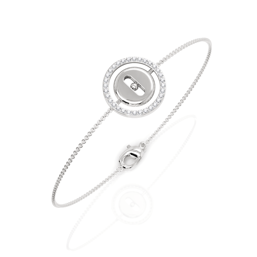 White gold pavé circle close-up