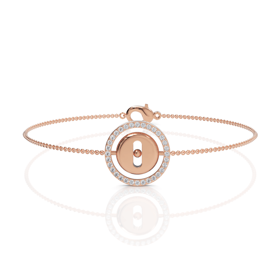 Rose gold circle diamond bracelet