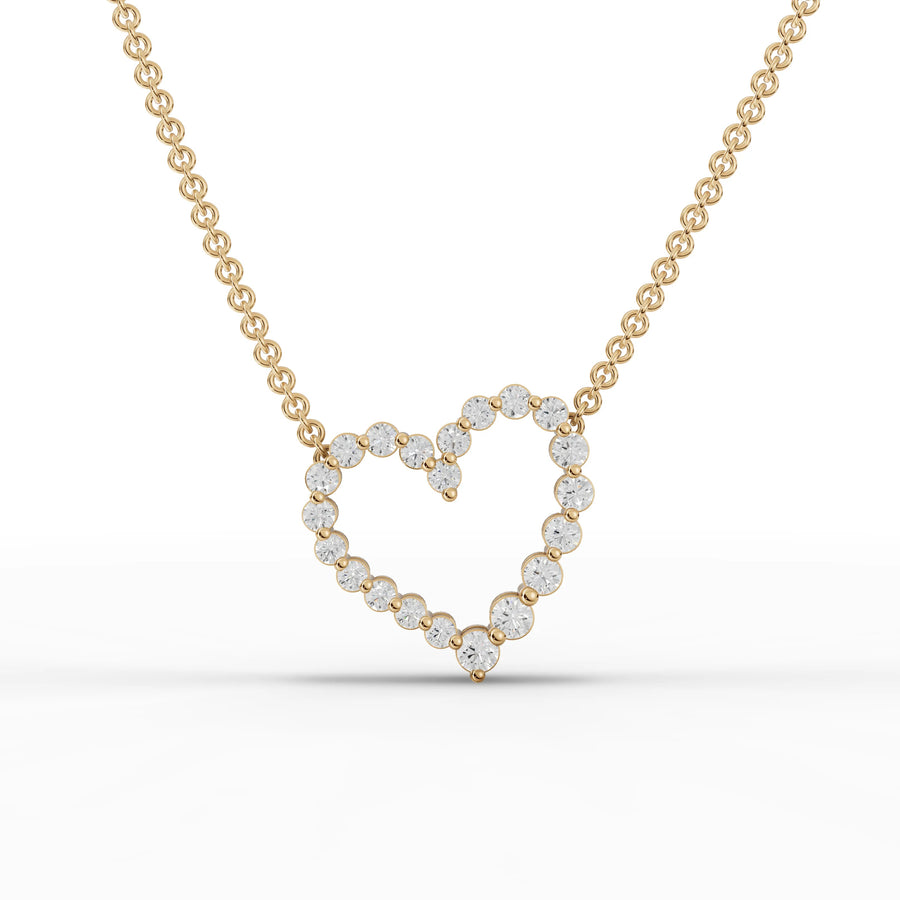 0.45 CT heart lab-grown diamond pendant yellow gold front