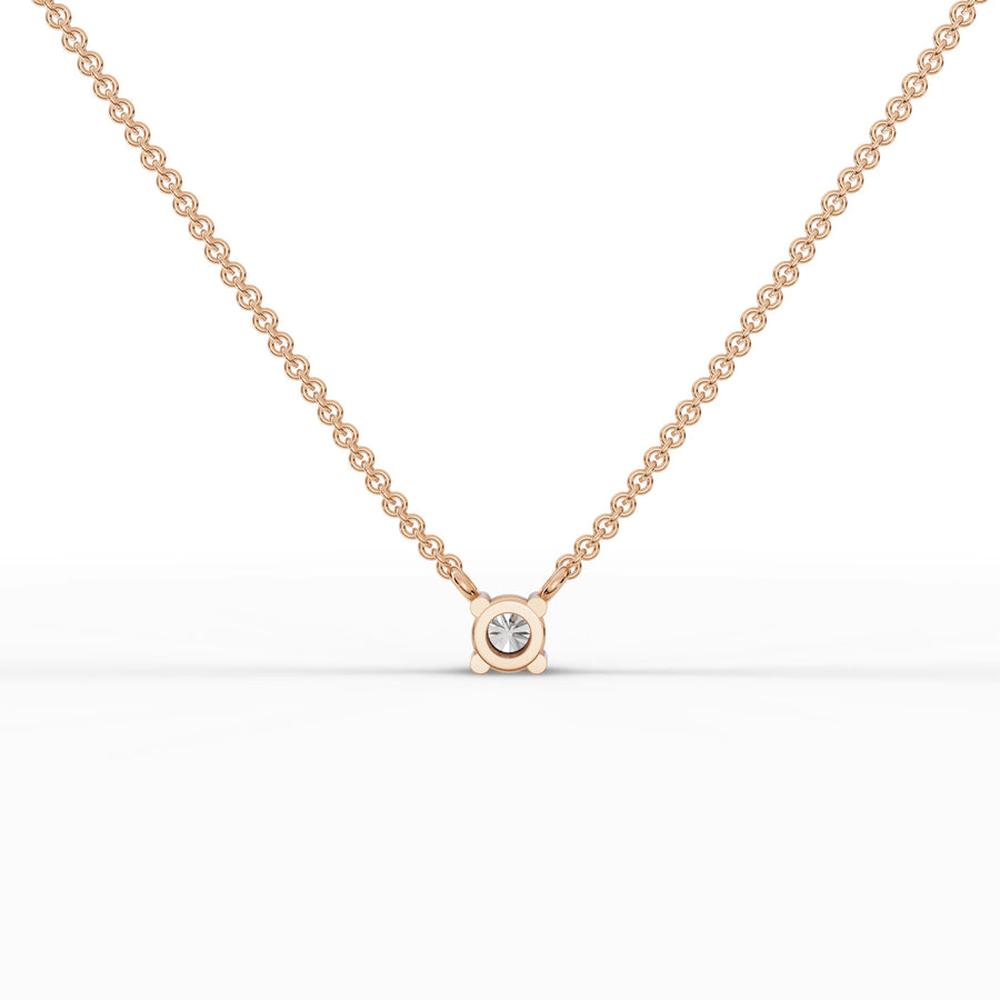 Solitaire pendant rose gold angle