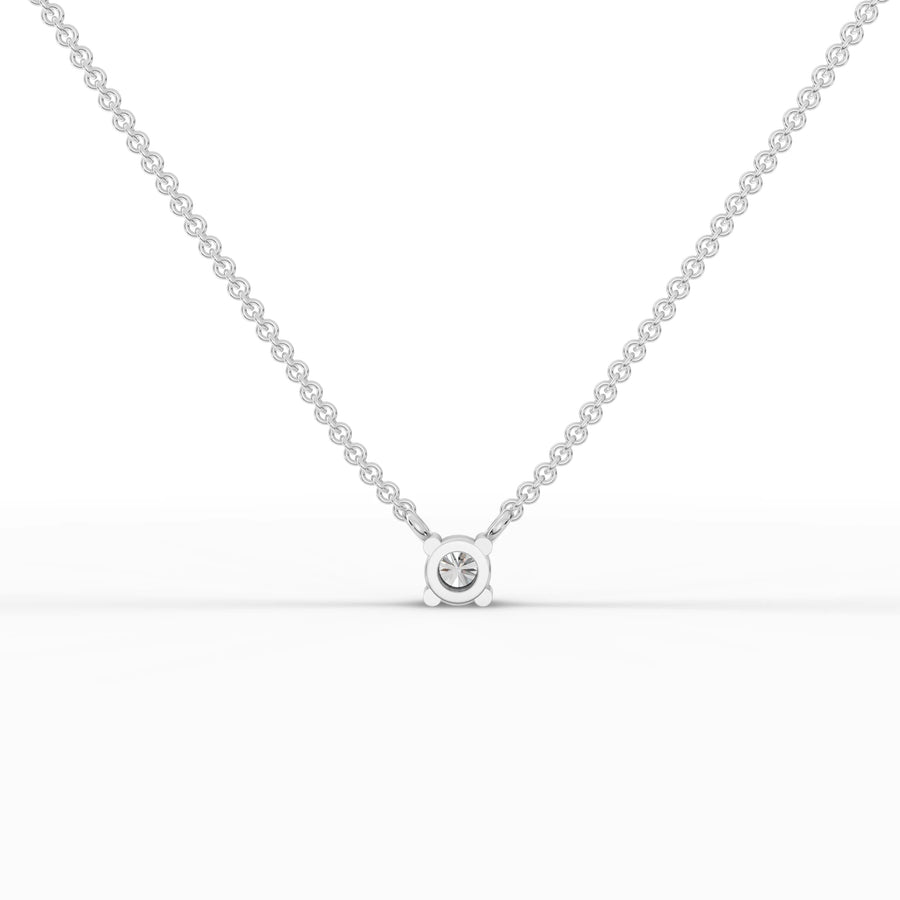 Solitaire pendant white gold angle