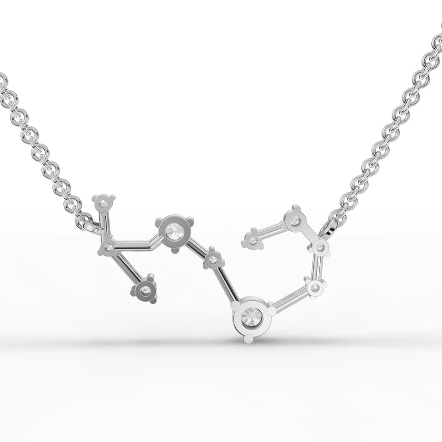 Angled white gold constellation pendant