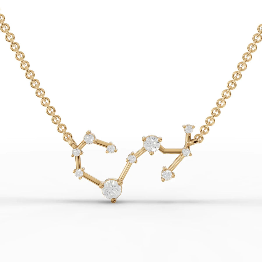 Scorpio constellation pendant in yellow gold