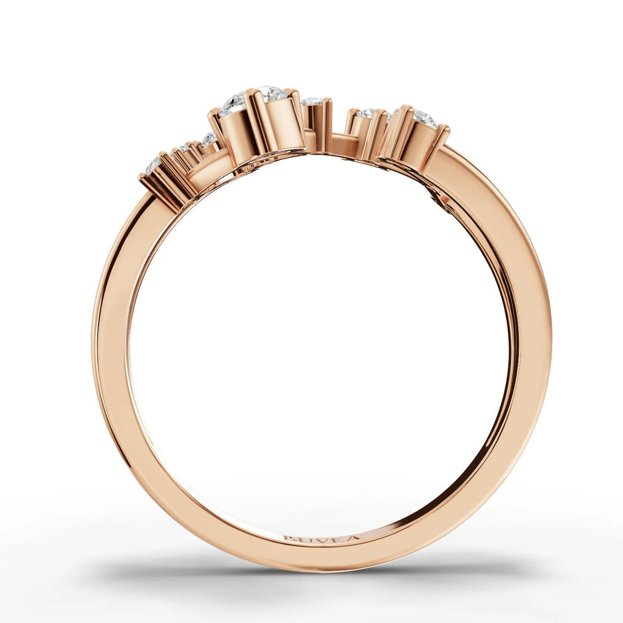 Side profile rose gold constellation ring