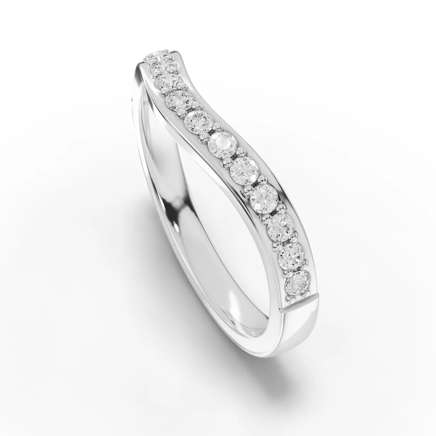 Round eternity ring white gold angle