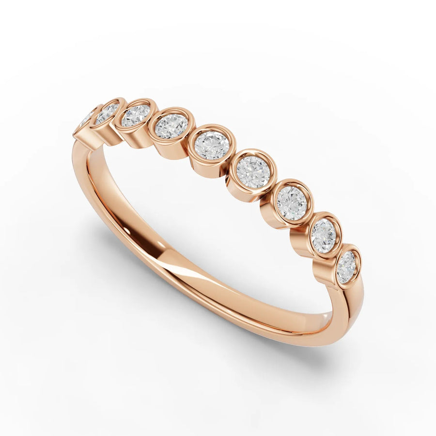 Round eternity ring rose gold angle