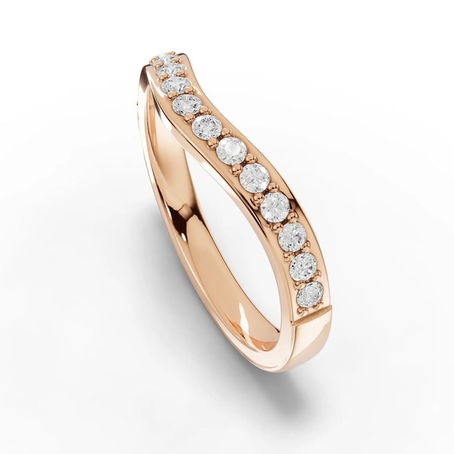Round eternity ring rose gold angle