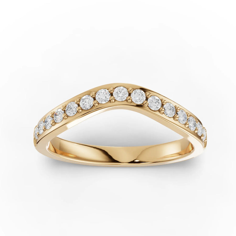 0.27 CT round lab-grown diamond eternity ring yellow gold top view