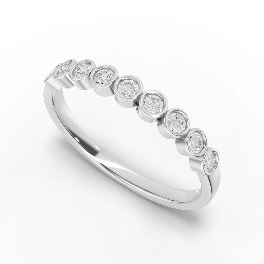 Round eternity ring white gold angle
