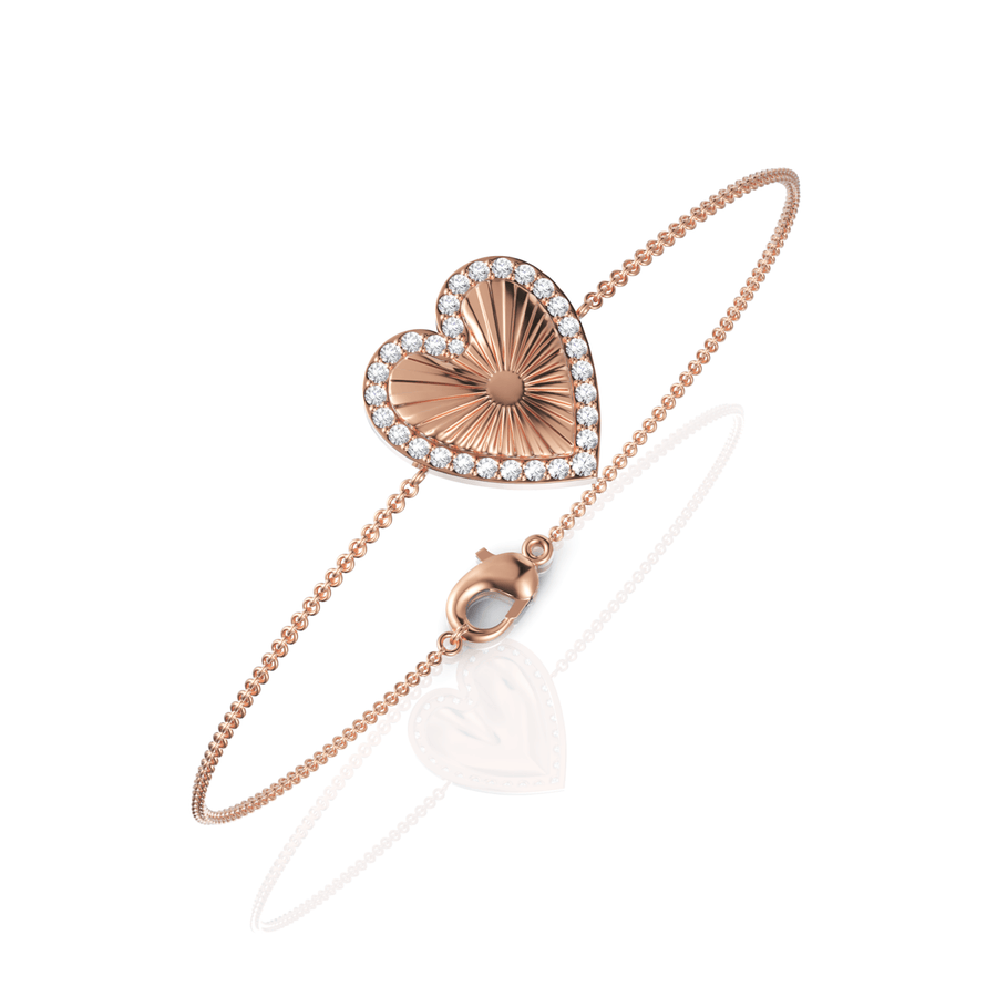 Rose gold pavé halo close-up