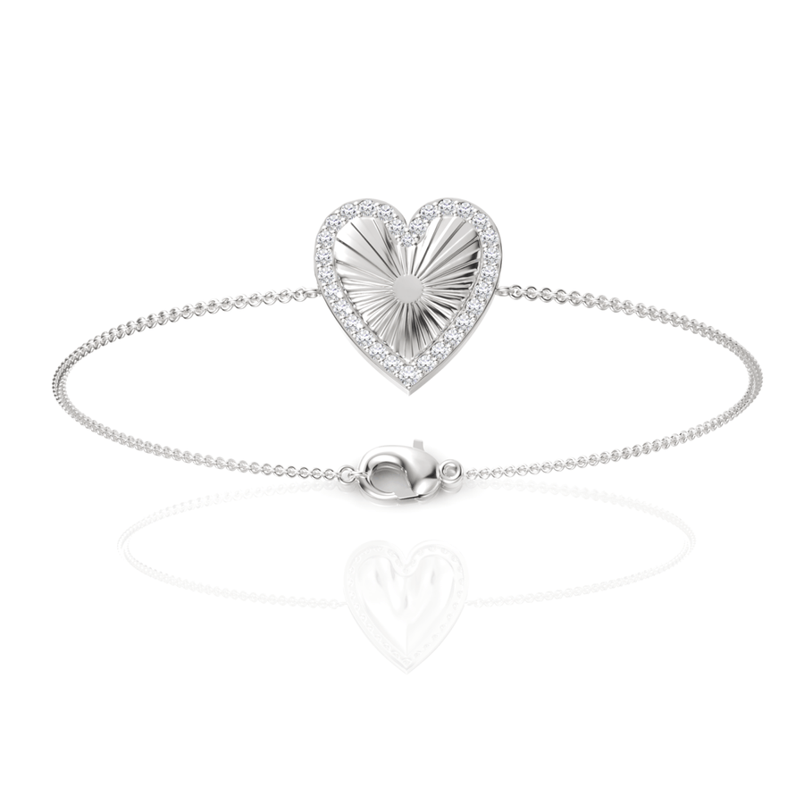 Pavé halo detail in white gold