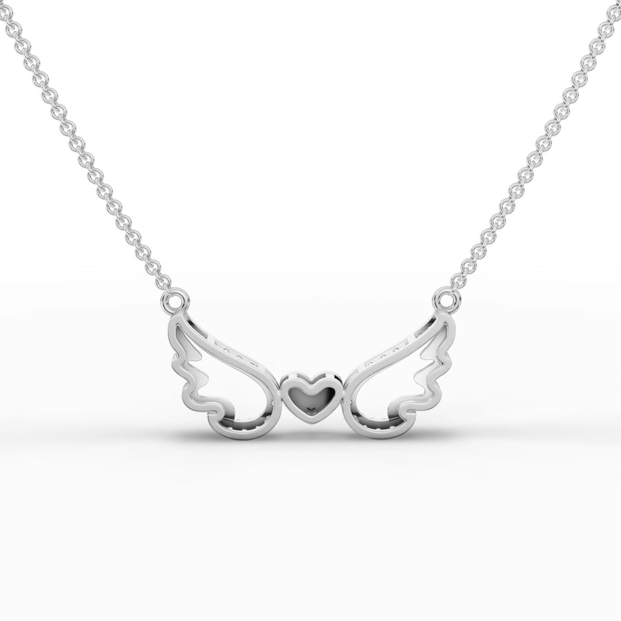 White gold stone-set heart close-up