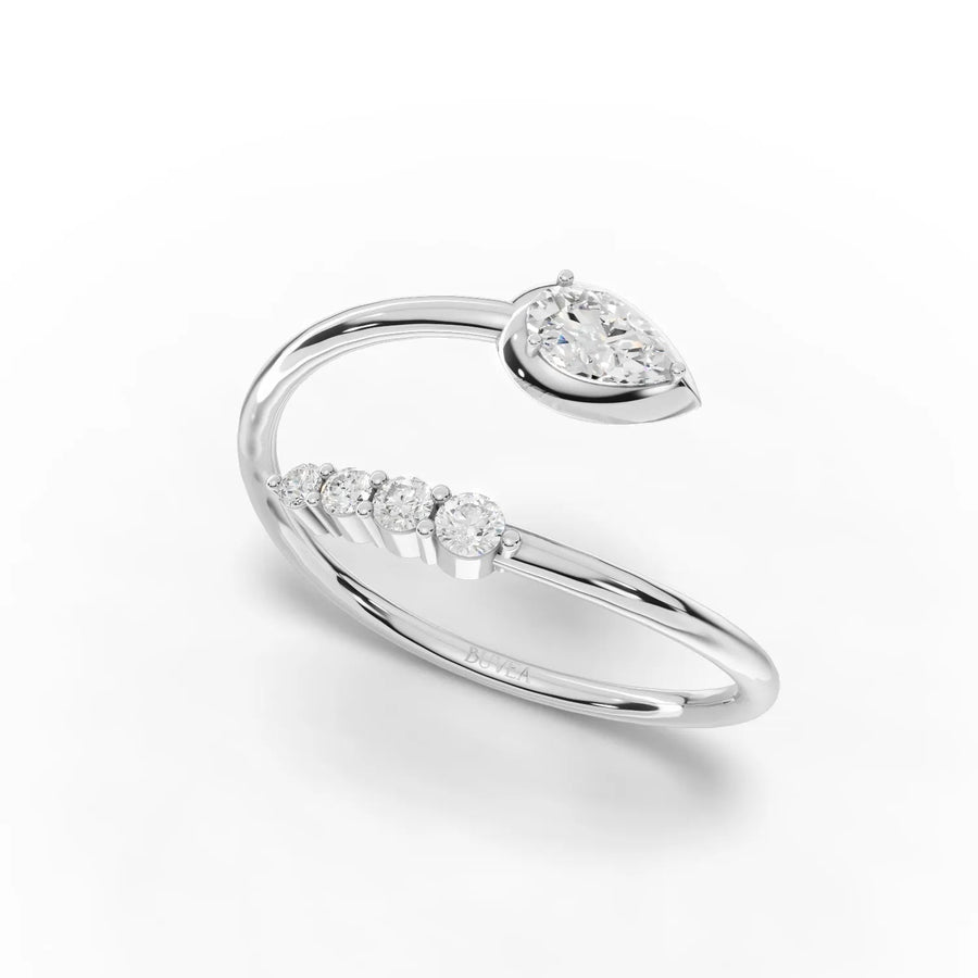 White gold open arc design profile
