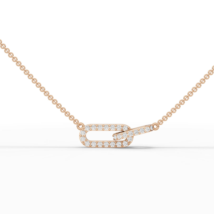 Rose gold loop diamond pendant