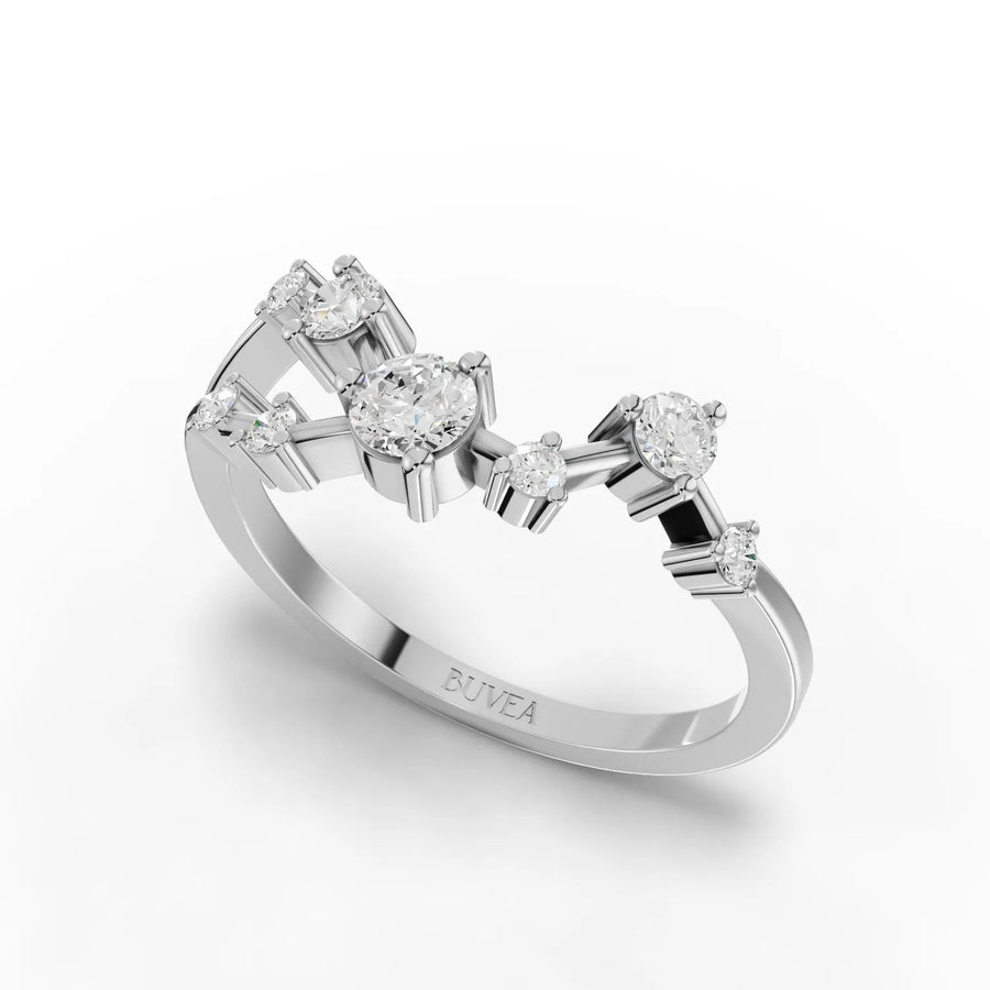 White gold Taurus pendant angled profile