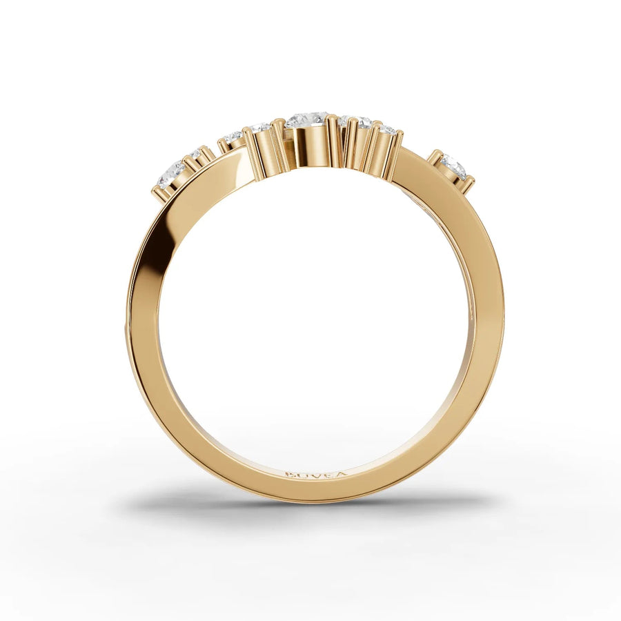 Frontal yellow gold constellation ring