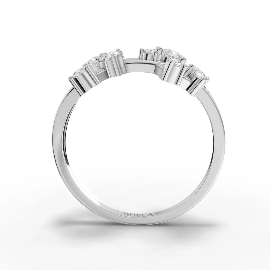 White gold constellation ring angled