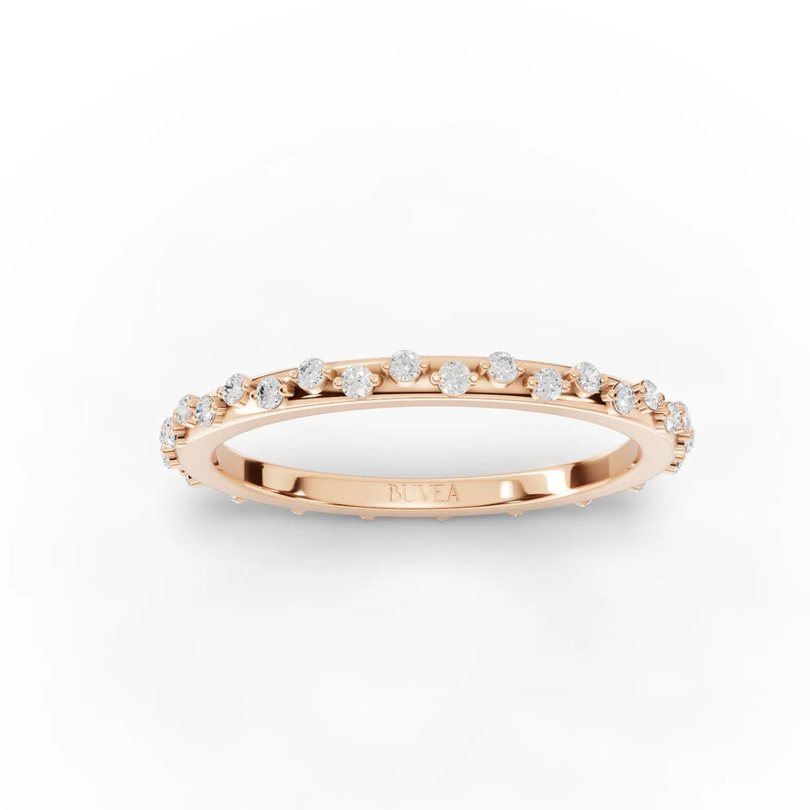 Twisted band diamond wrap ring rose gold top view