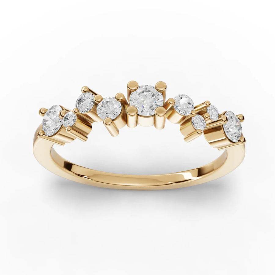 0.44 CT round lab-grown diamond eternity ring yellow gold top view