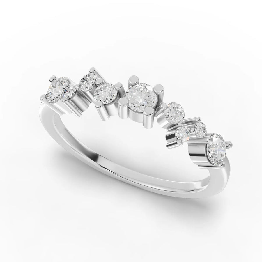 Round eternity ring white gold angle