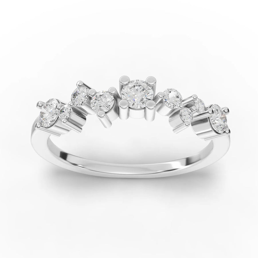0.44 CT round lab-grown diamond eternity ring with continuous brilliant-cut diamonds around a slim wedding band