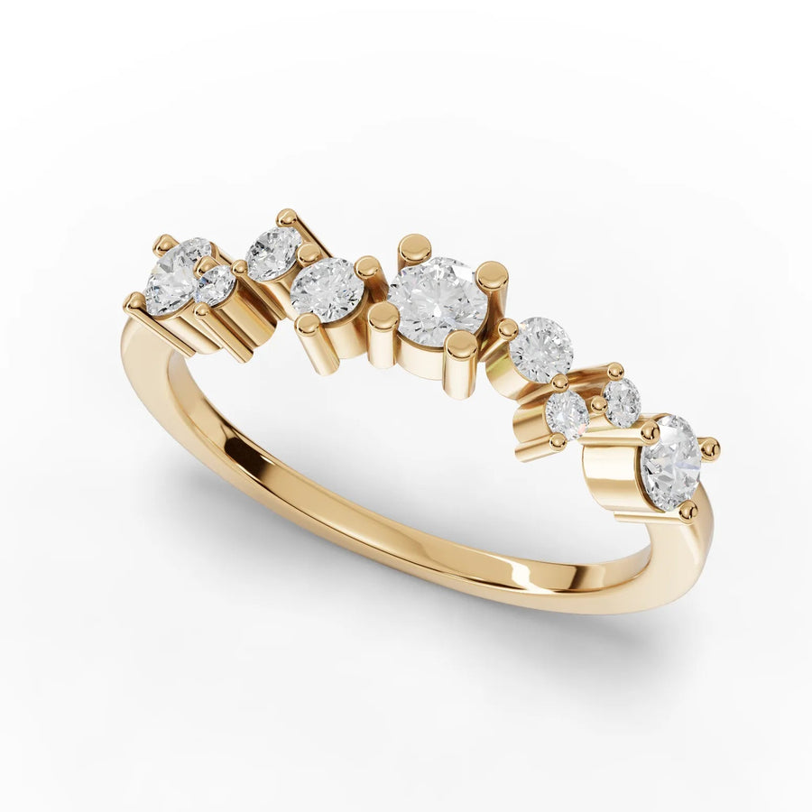 Round eternity ring yellow gold angle