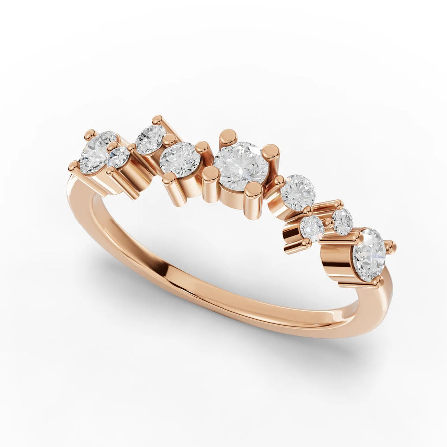 Round eternity ring rose gold angle
