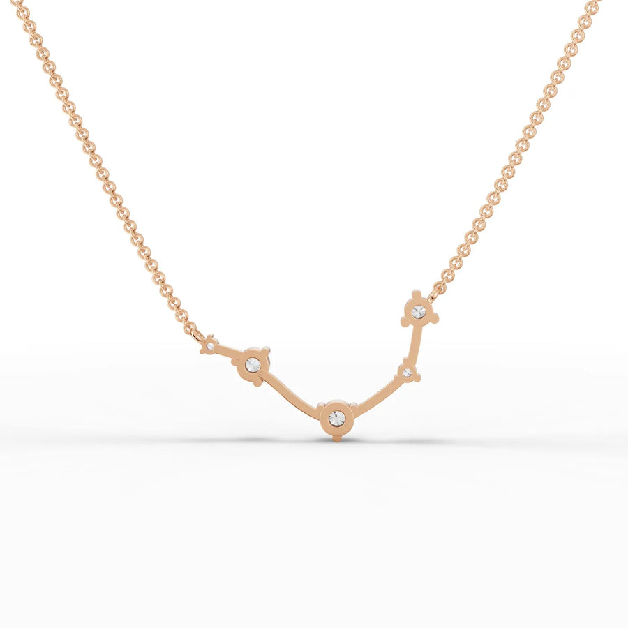 Rose gold Aries pendant angled profile