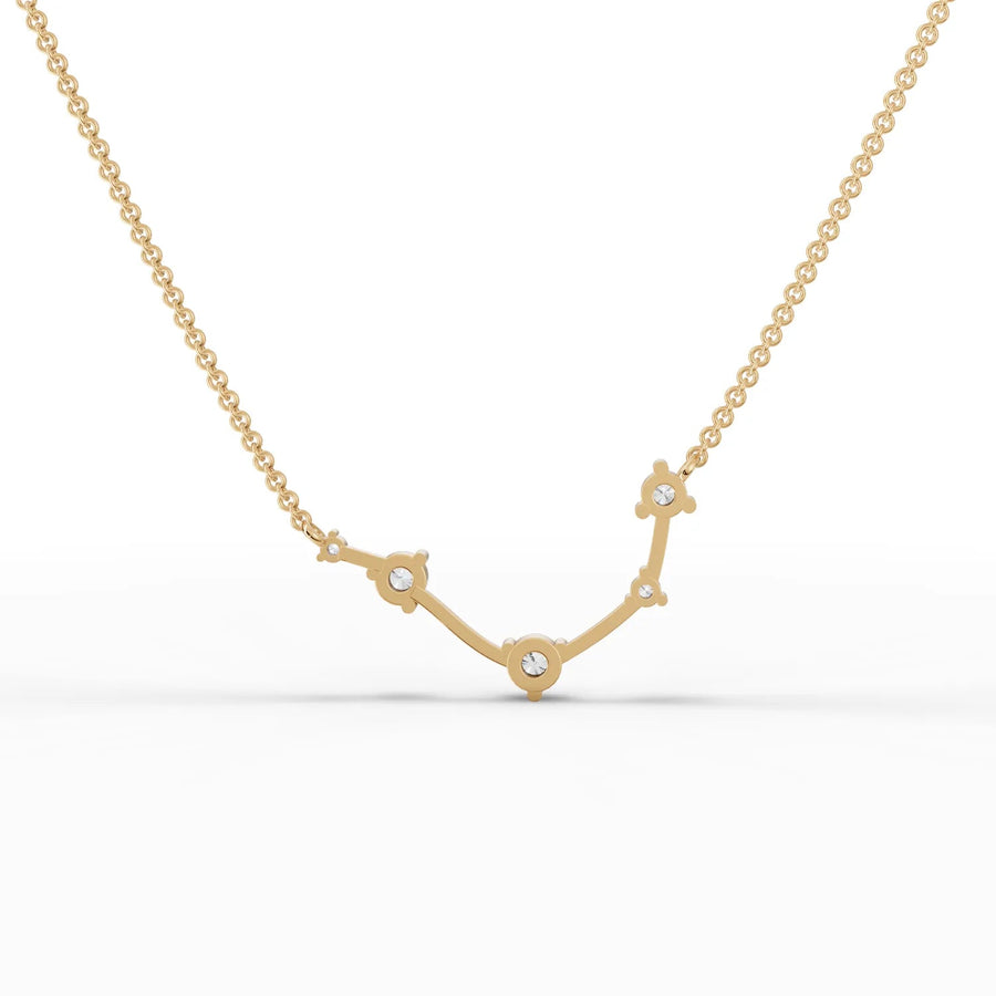 Yellow gold constellation pendant profile