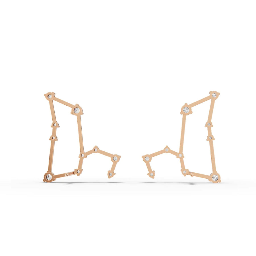 Rose gold constellation earrings profile