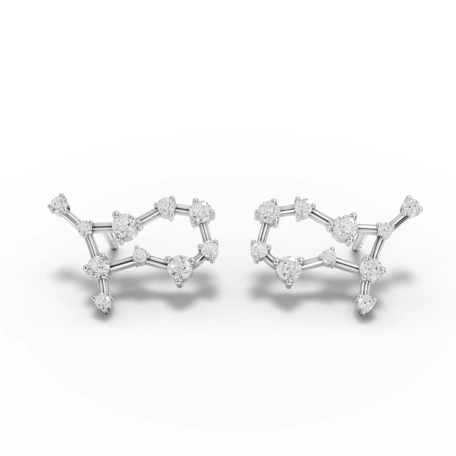 White gold constellation earrings profile