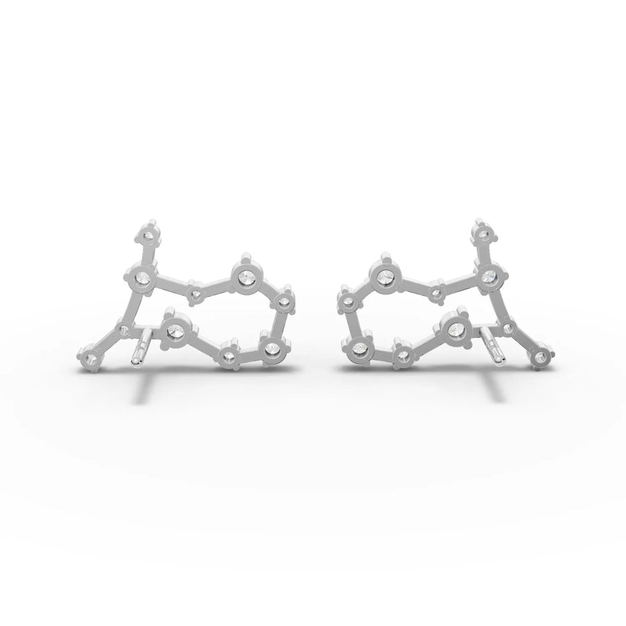 Close-up of prong-set diamonds white gold