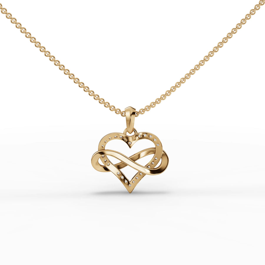 Heart structure detail in yellow gold