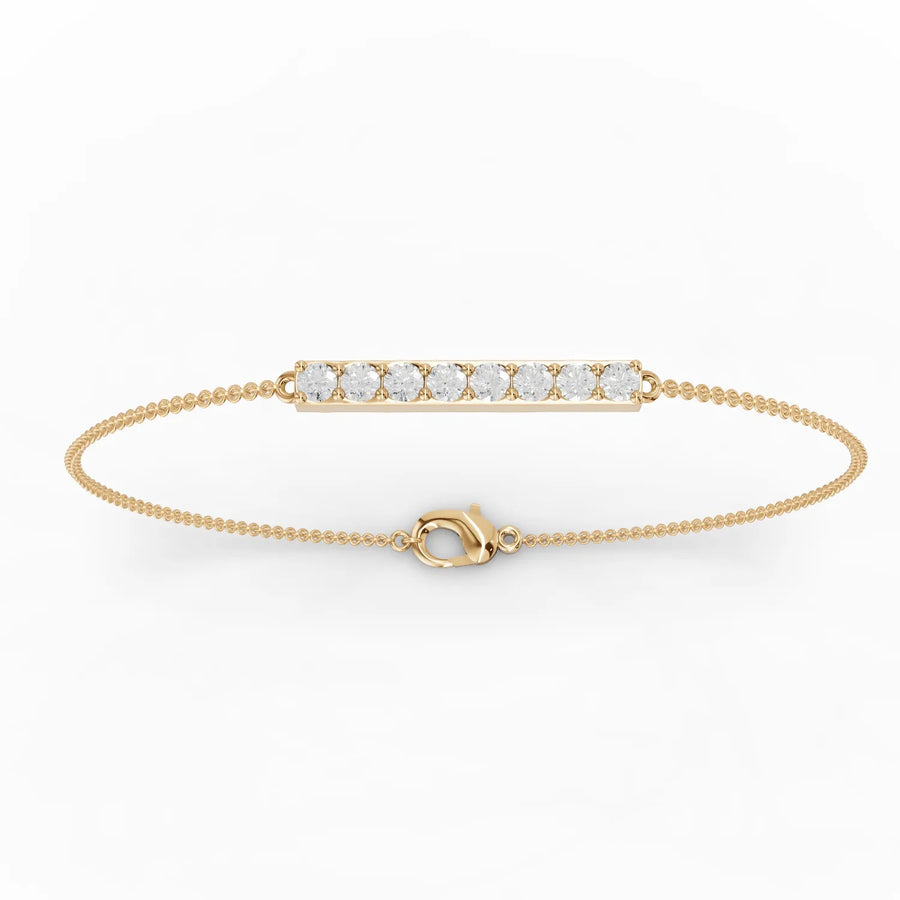 Yellow gold diamond bar bracelet