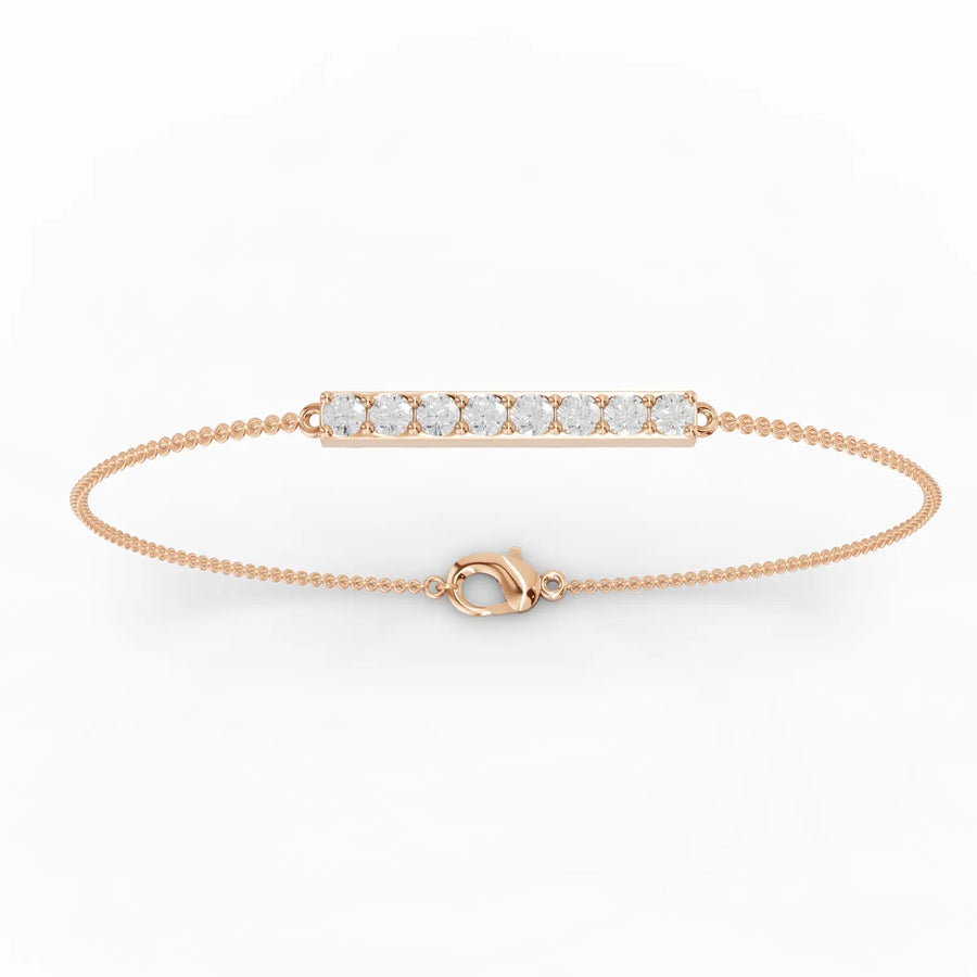 Rose gold diamond bar bracelet