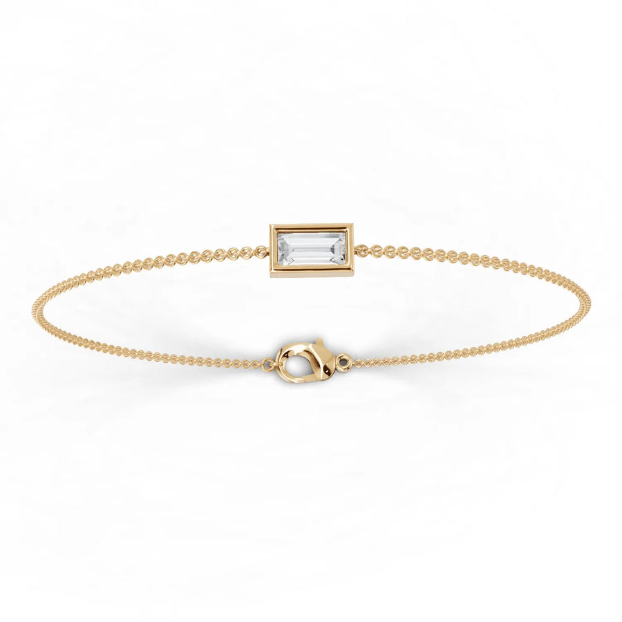 Yellow gold baguette gemstone bracelet