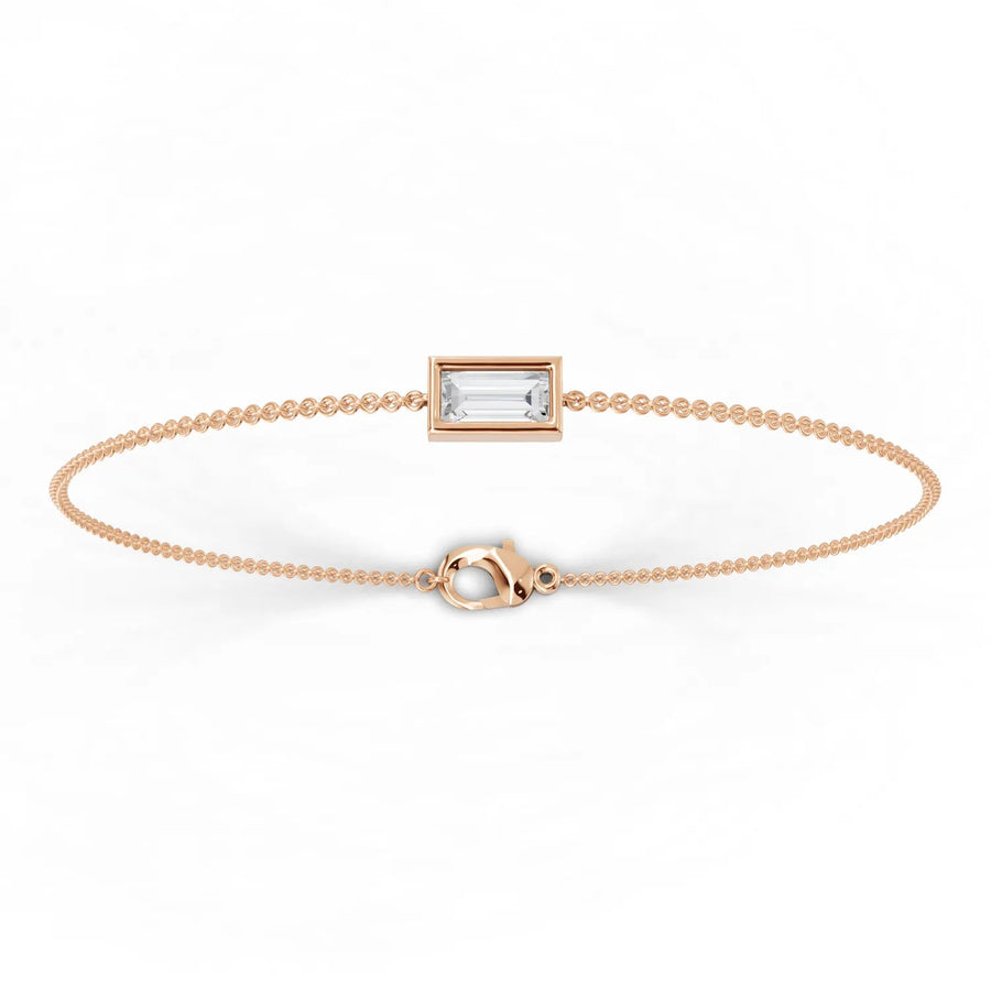 Rose gold baguette gemstone bracelet