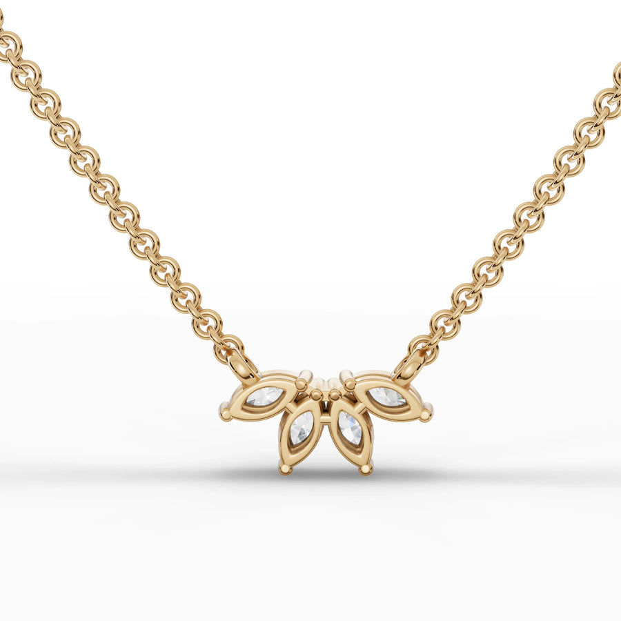 Yellow gold four-stone arrangement detail